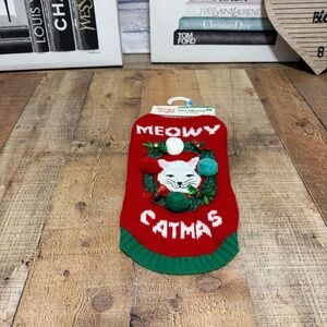 Merry & Bright Christmas Holiday Red Ugly Cat Sweater NWT 
Size‎ small
